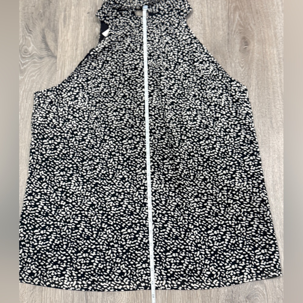 Talbots Women’s Monochrome Patterned High Neck Tank Top Blouse Size 12 - Picture 10 of 13